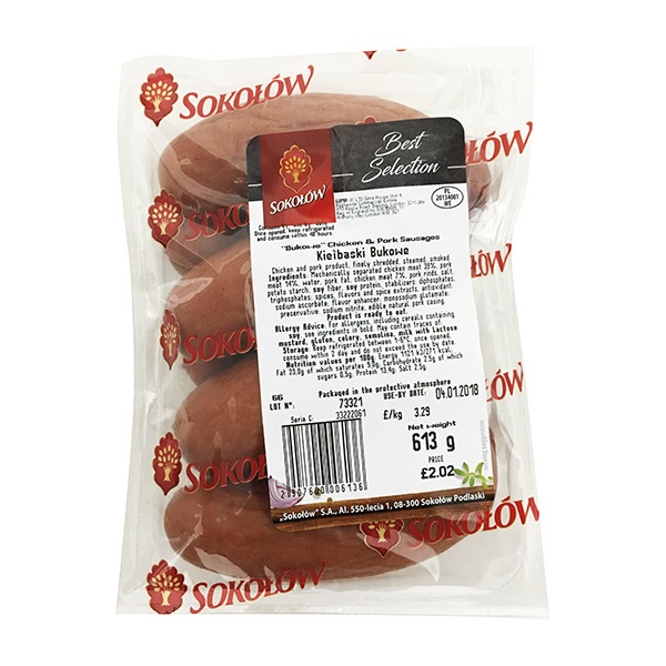 Sokolow Bukowe Small Chicken & Pork Sausage (approx 700g) Kg