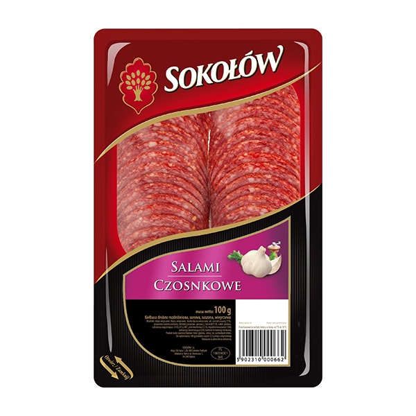 Sokolow Sliced Salami Garlic (12pcs/Box) 1x100g