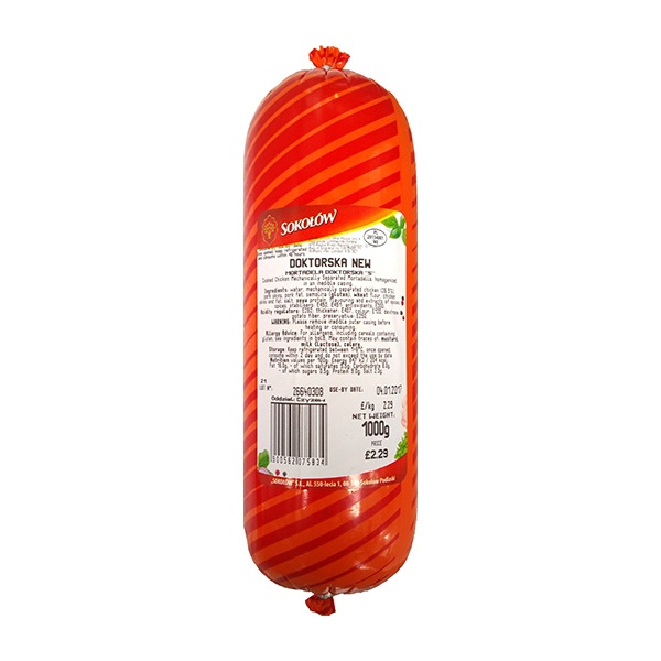 Sokolow Doktorska New Mortadella Sausage (10kg/Box) 1x1kg