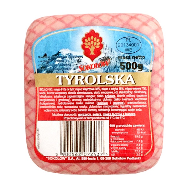 Sokolow Tyrol Block (10pcs/Box) 1x500g