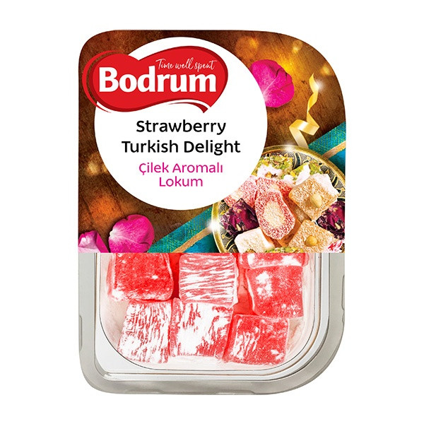 Bodrum Strawberry Turkish Delight 6x200g