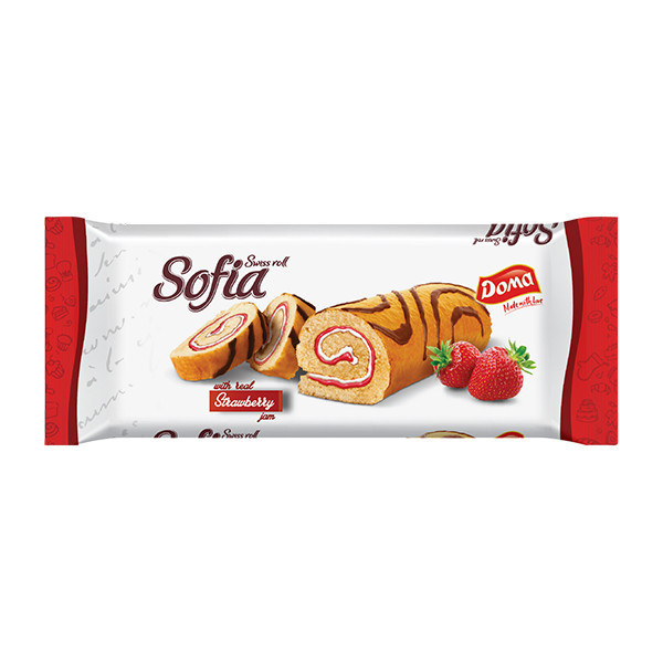 Doma Swiss Roll Sofia Strawberry 10x200g