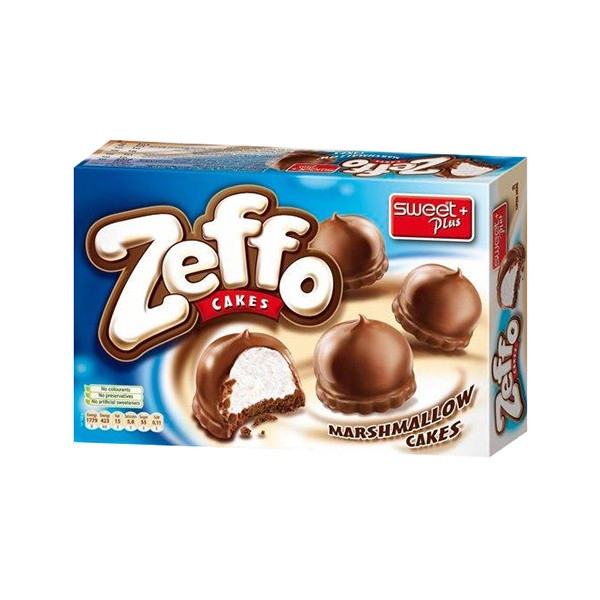 Sweet Plus Zeffo Marshmallow Cakes with Cocoa Milk Coating 12x150g