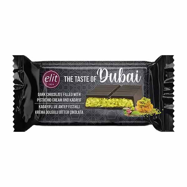 Elit Dubai Dark Chocolate Pistachio with Kadayif 12x90g