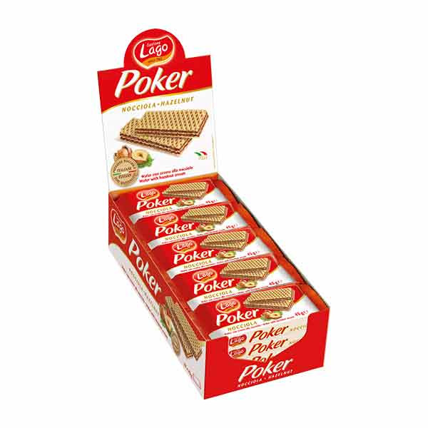 Lago Poker Wafer with Hazelnut Cream 20x45g